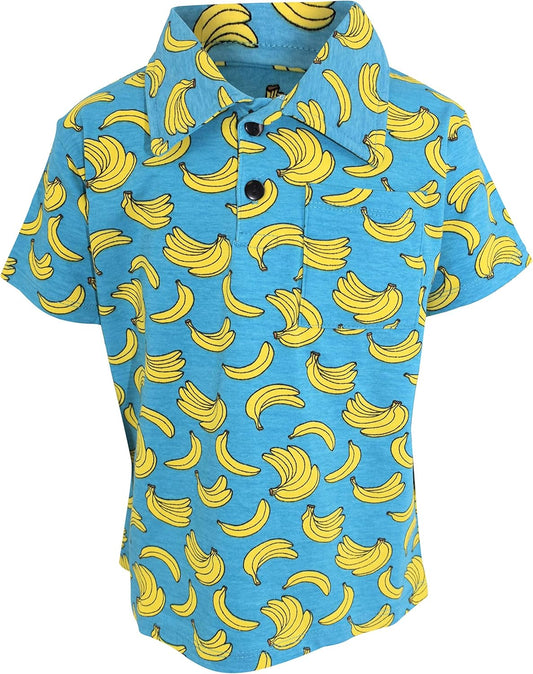 Boys Everyday Fun Seasonal Print Polo Shirts Short Sleeve Collared T