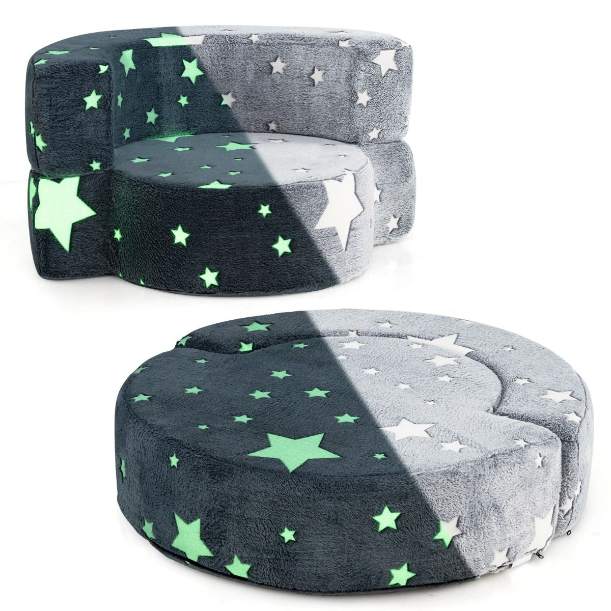 Convertible Children Sofa Kids Couch Chair with Removable and Machine-Washable Cover