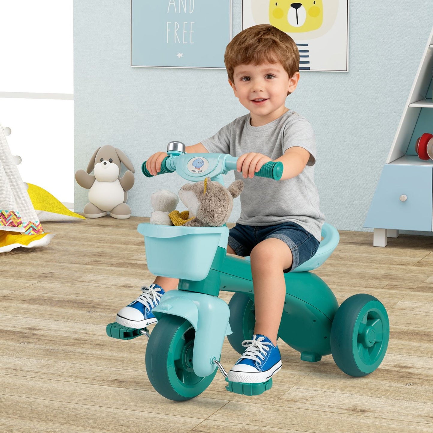 3-Wheel Children Balance Bike with Ergonomic Seat and Non-Slip Handle