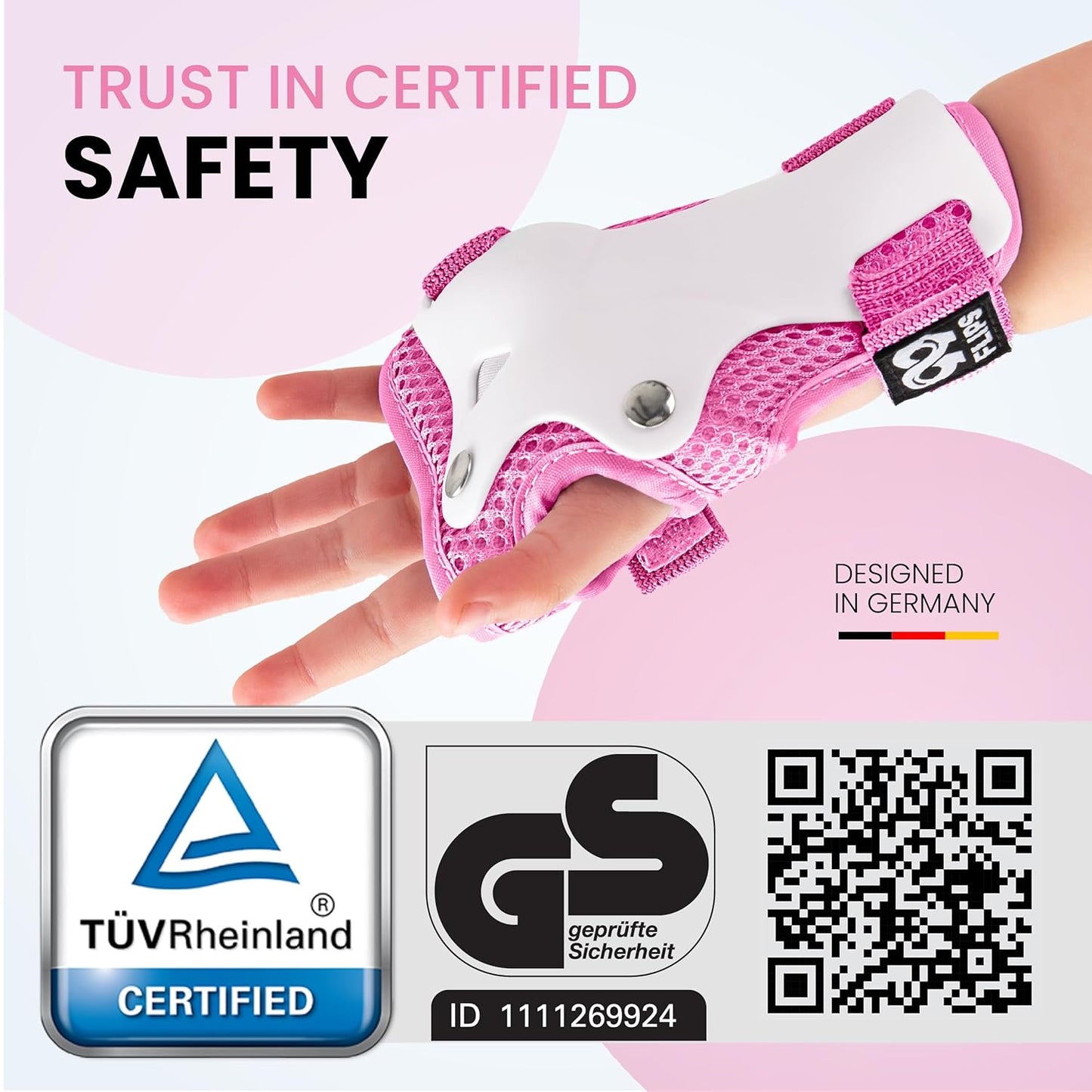 Kids Knee and Elbow Pads Set - Pink, Size SM - Toddler Skating Pads