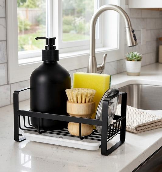 Stainless Steel Kitchen Sink Caddy – Sponge Holder Organizer