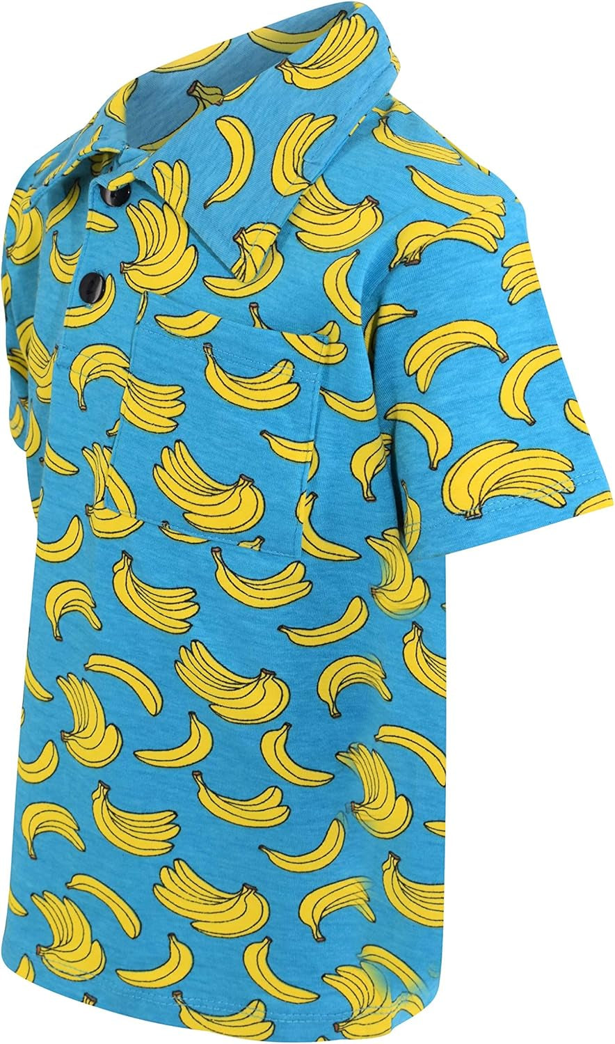 Boys Everyday Fun Seasonal Print Polo Shirts Short Sleeve Collared T