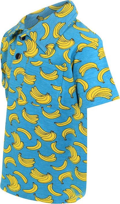 Boys Everyday Fun Seasonal Print Polo Shirts Short Sleeve Collared T