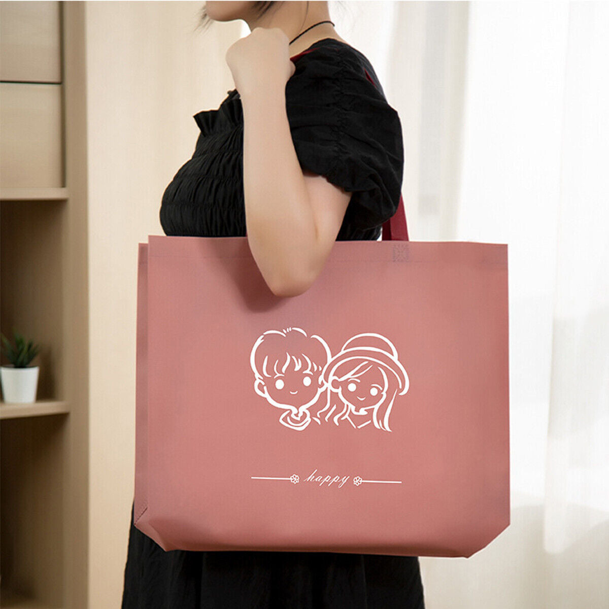 25 Reusable Nonwoven Fabric Shopping Tote Bag Eco Friendly Grocery Bag AU Pack