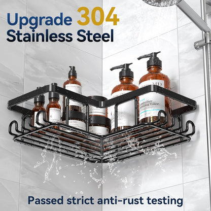 304 stainless steel corner shower caddies with anti-rust design