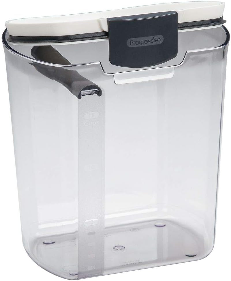 Prokeeper 6-Piece Baker'S Storage Container Set - Containers for Flour, Powdered Sugar, and Two Mini Keepers with Airtight Seals, Measurement Marks, Terra Cotta Disk, Plastic, White