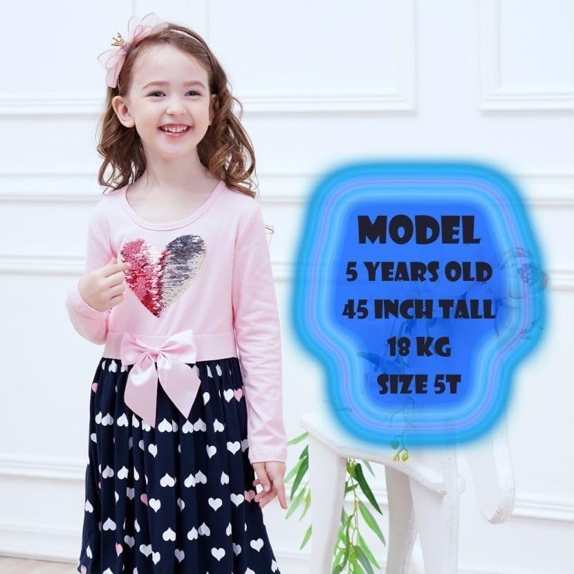 Toddler Flower Girl Dress Cotton Short Sleeve Navy Baby Girls Summer Dresses for 2-8 Years
