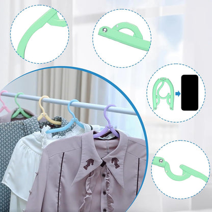 Neele 10PCS Portable Folding Clothes Hangers Foldable Clothes Drying Rack for Travel