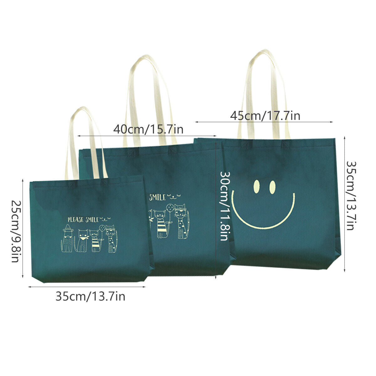 25 Reusable Nonwoven Fabric Shopping Tote Bag Eco Friendly Grocery Bag AU Pack