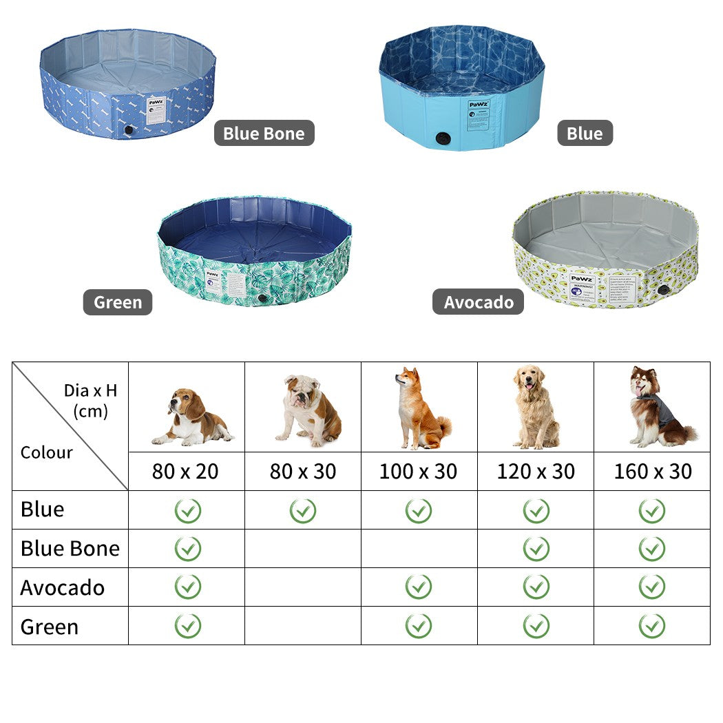Pawz Dog Swimming Pool Cat Children Kids Washing Bath Tub Foldable Portable