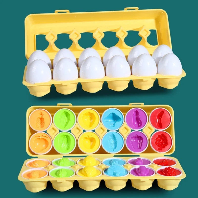 Egg Shaped Matching Shape Sorter Eggs Children Kids Baby Educational Toys Games