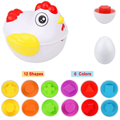 Egg Shaped Matching Shape Sorter Eggs Children Kids Baby Educational Toys Games