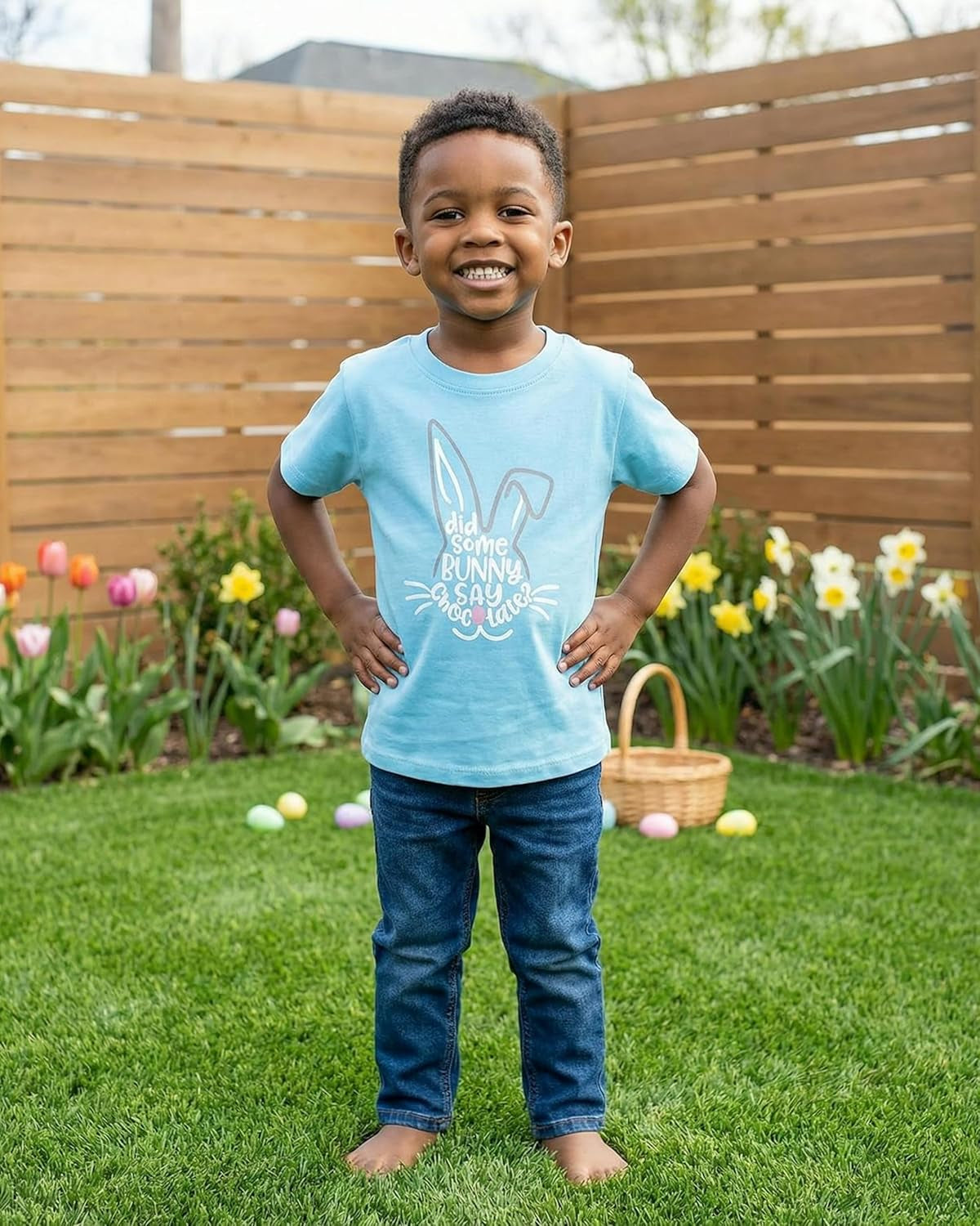 Boys Easter Bunny Chocolate Ears T Shirt