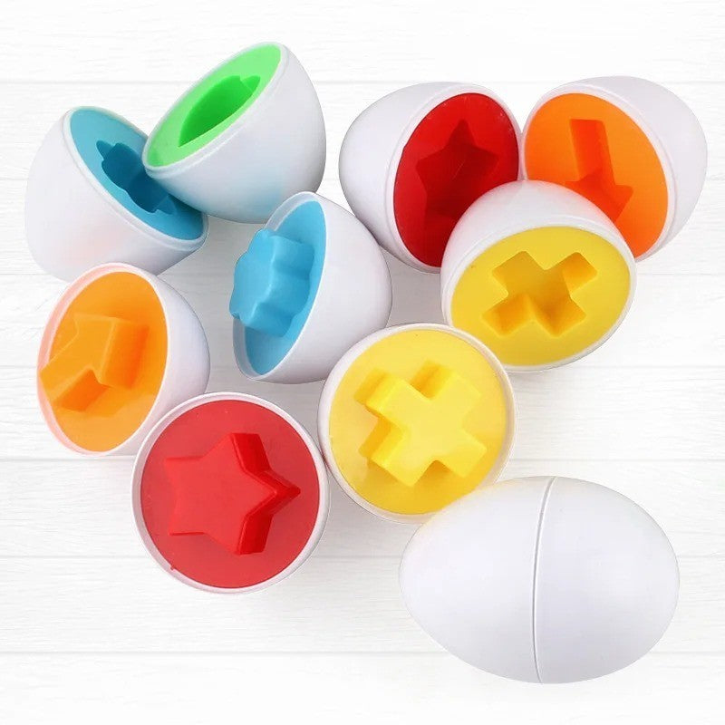 Egg Shaped Matching Shape Sorter Eggs Children Kids Baby Educational Toys Games