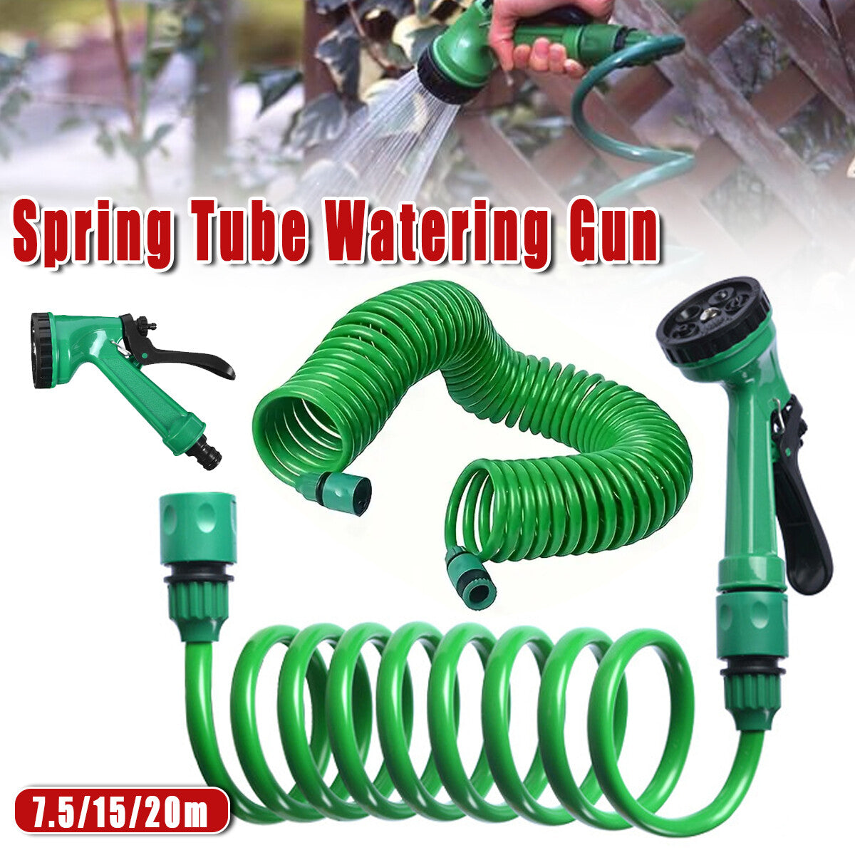 Telescopic Water Hose with Adjustable Nozzle Flexible Garden Sprinkler for Plant