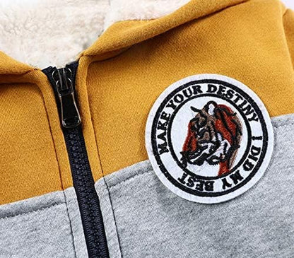 Little Big Boys Sherpa Fleece Lined Zip up Hoodie Jacket for 2-14Years