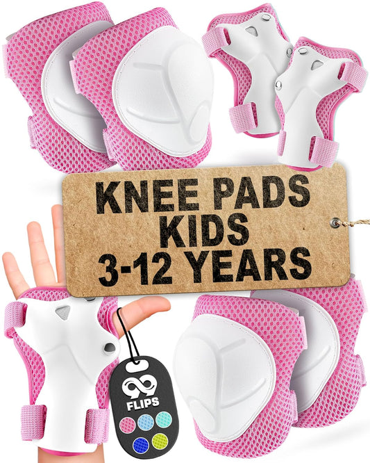 Kids Knee and Elbow Pads Set - Pink, Size SM - Toddler Skating Pads