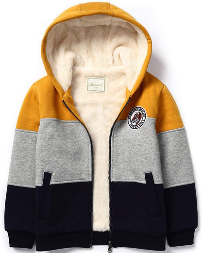 Little Big Boys Sherpa Fleece Lined Zip up Hoodie Jacket for 2-14Years