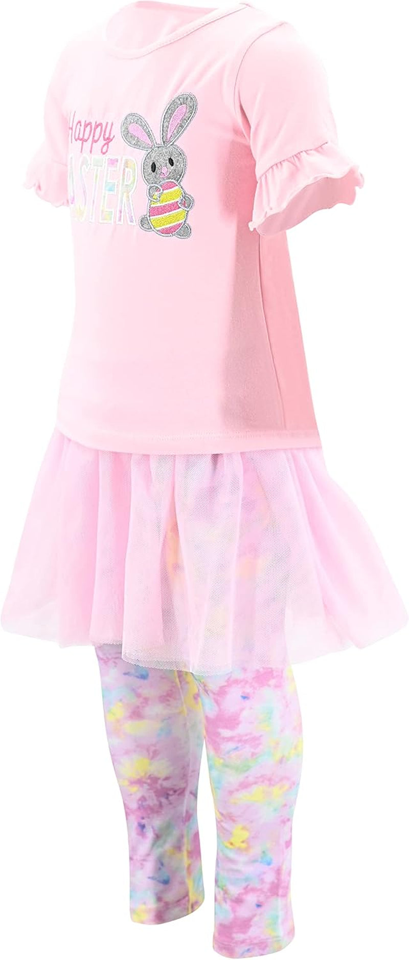 Girls Happy Easter Tutu 2 Piece Legging Set Outfit