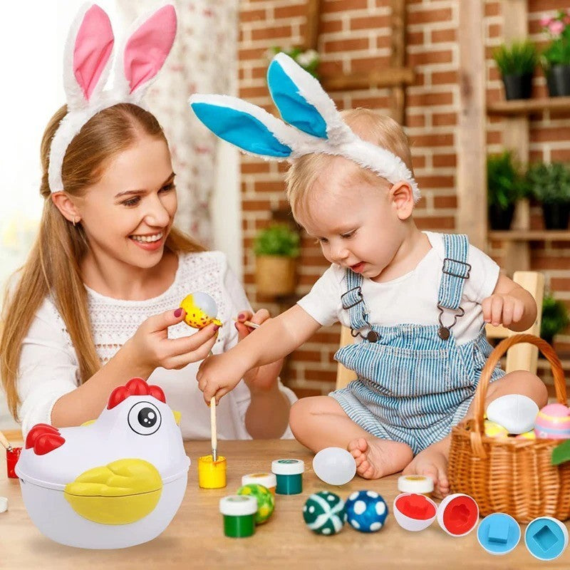 Egg Shaped Matching Shape Sorter Eggs Children Kids Baby Educational Toys Games