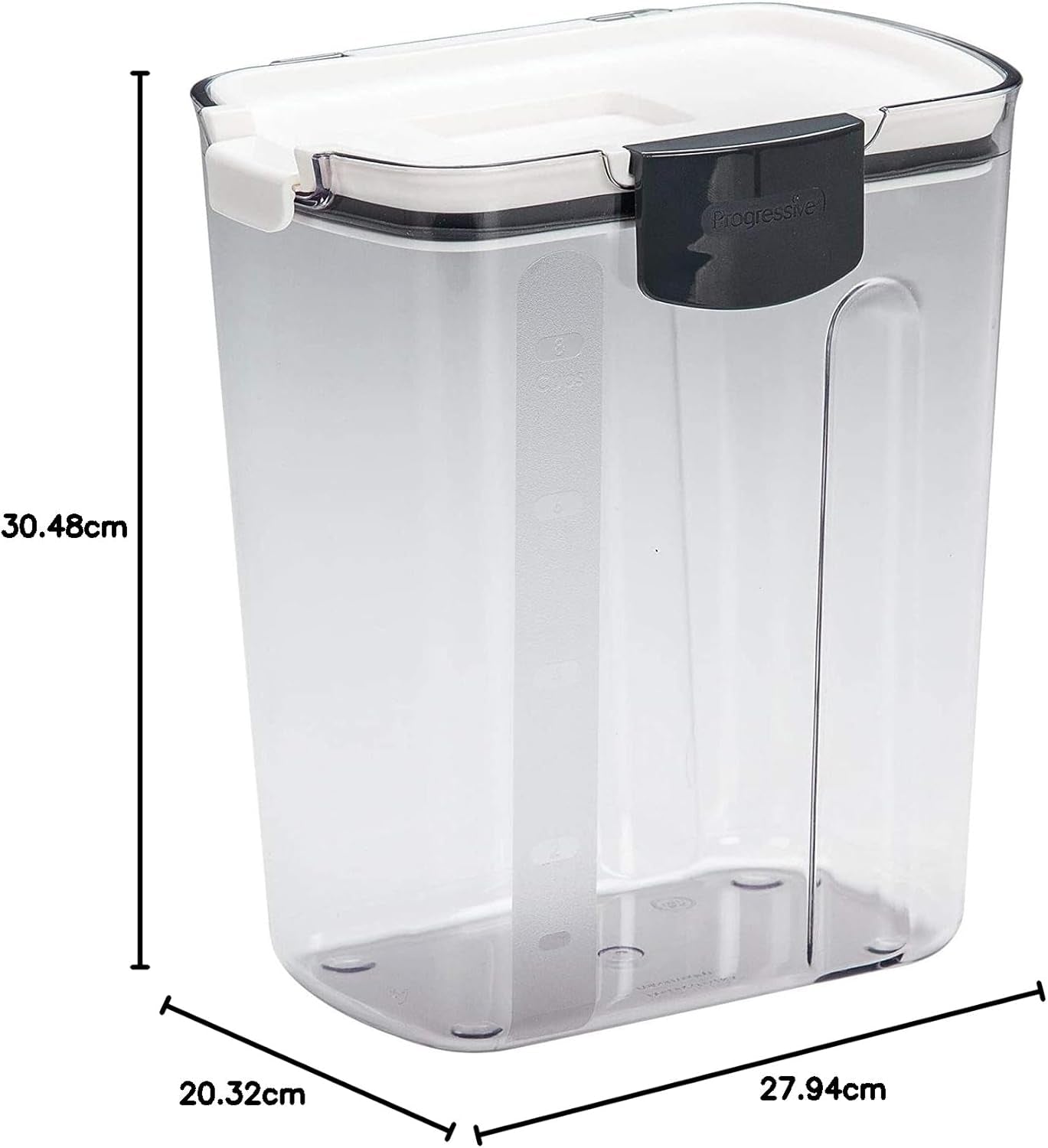 Prokeeper 6-Piece Baker'S Storage Container Set - Containers for Flour, Powdered Sugar, and Two Mini Keepers with Airtight Seals, Measurement Marks, Terra Cotta Disk, Plastic, White
