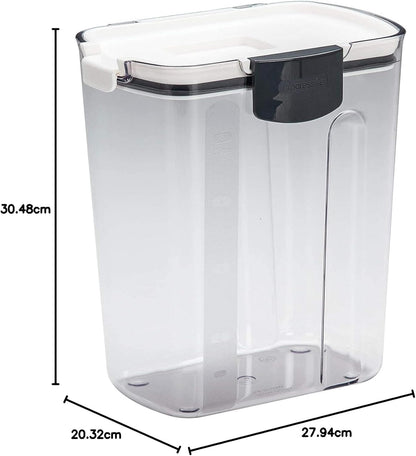 Prokeeper 6-Piece Baker'S Storage Container Set - Containers for Flour, Powdered Sugar, and Two Mini Keepers with Airtight Seals, Measurement Marks, Terra Cotta Disk, Plastic, White