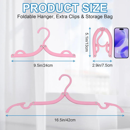 Neele 10PCS Portable Folding Clothes Hangers Foldable Clothes Drying Rack for Travel