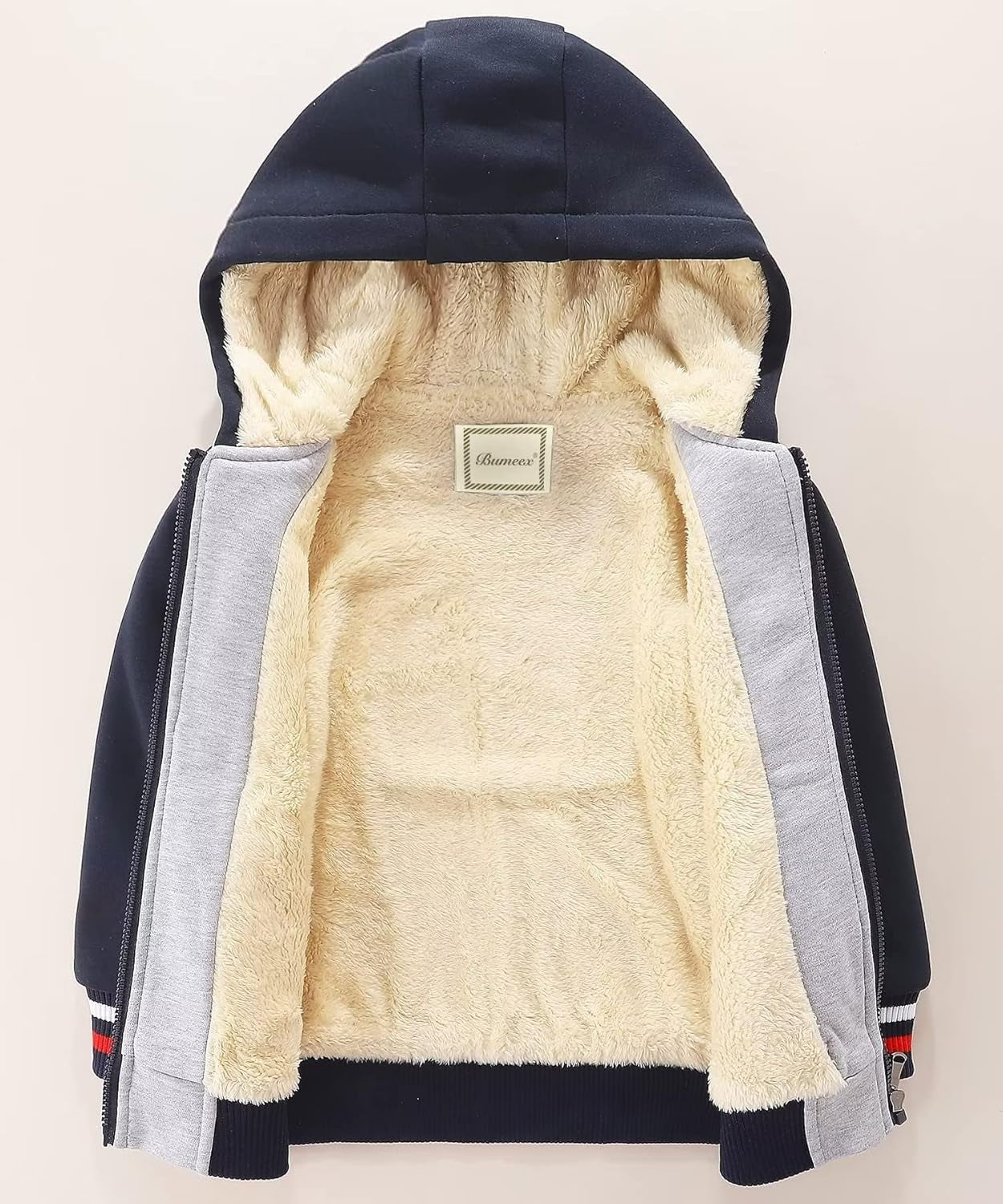 Little Big Boys Sherpa Fleece Lined Zip up Hoodie Jacket for 2-14Years