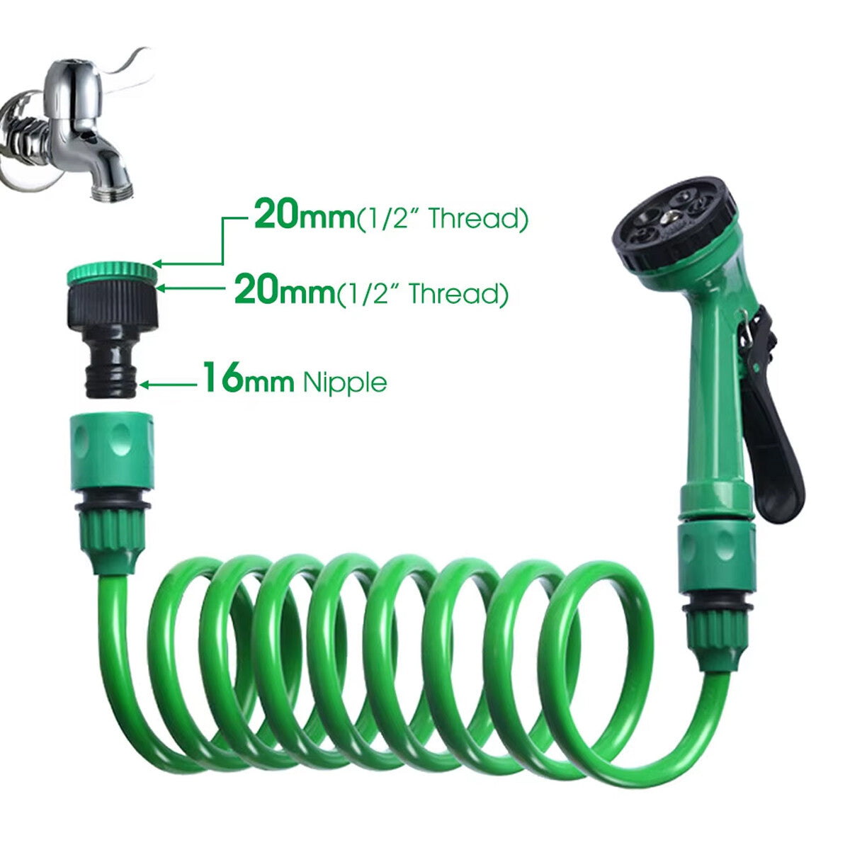 Telescopic Water Hose with Adjustable Nozzle Flexible Garden Sprinkler for Plant