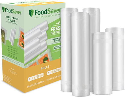 8" & 11" Vacuum Seal Rolls with Unique Multi Layer Construction, BPA Free, Multi-Pack Clear