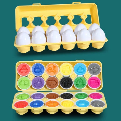 Egg Shaped Matching Shape Sorter Eggs Children Kids Baby Educational Toys Games