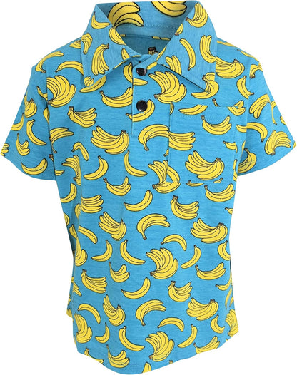 Boys Everyday Fun Seasonal Print Polo Shirts Short Sleeve Collared T