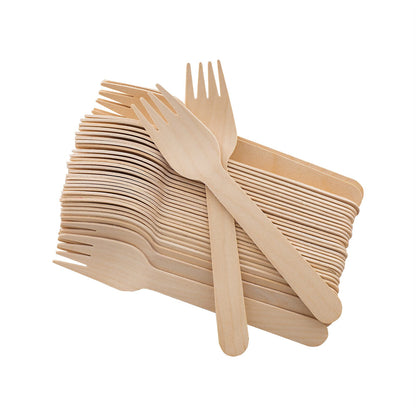 100-2000X Recycle Disposable Wooden Forks Eco Friendly Compostable Wedding Party
