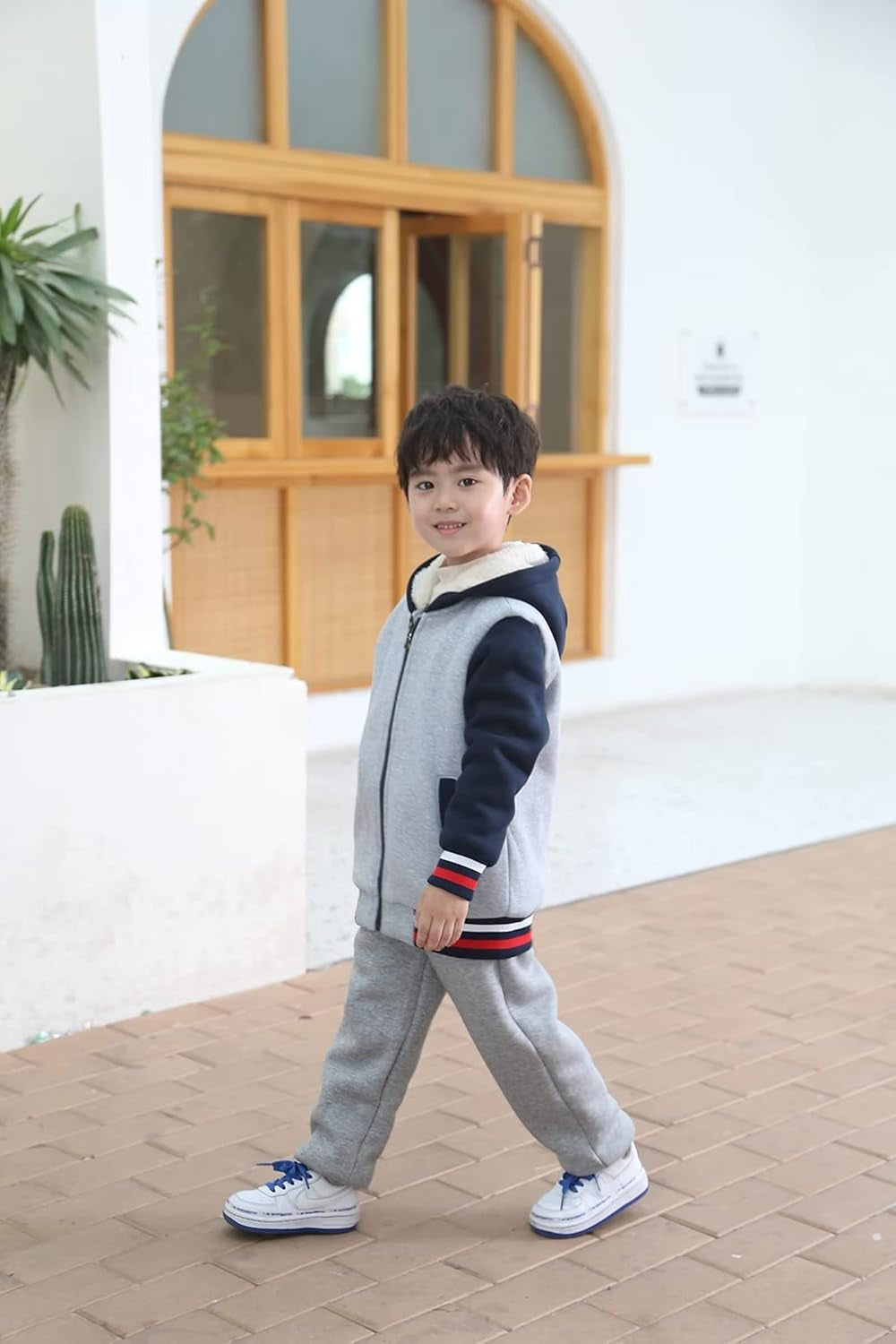 Little Big Boys Sherpa Fleece Lined Zip up Hoodie Jacket for 2-14Years