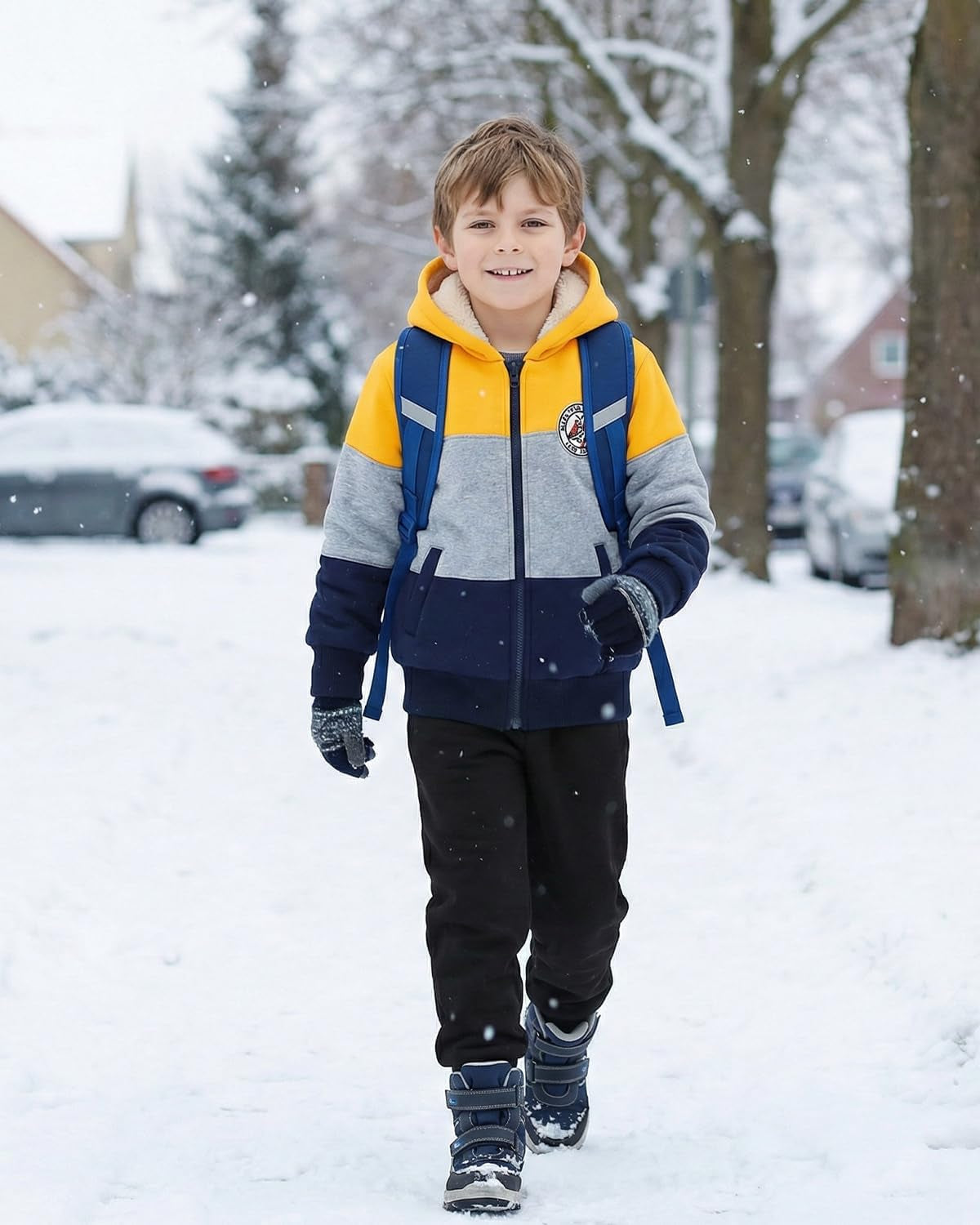 Little Big Boys Sherpa Fleece Lined Zip up Hoodie Jacket for 2-14Years