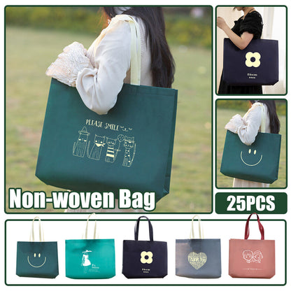 25 Reusable Nonwoven Fabric Shopping Tote Bag Eco Friendly Grocery Bag AU Pack