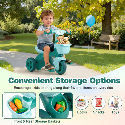 3-Wheel Children Balance Bike with Ergonomic Seat and Non-Slip Handle