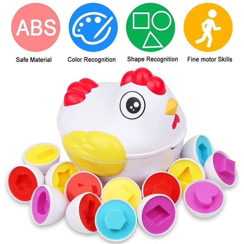 Egg Shaped Matching Shape Sorter Eggs Children Kids Baby Educational Toys Games