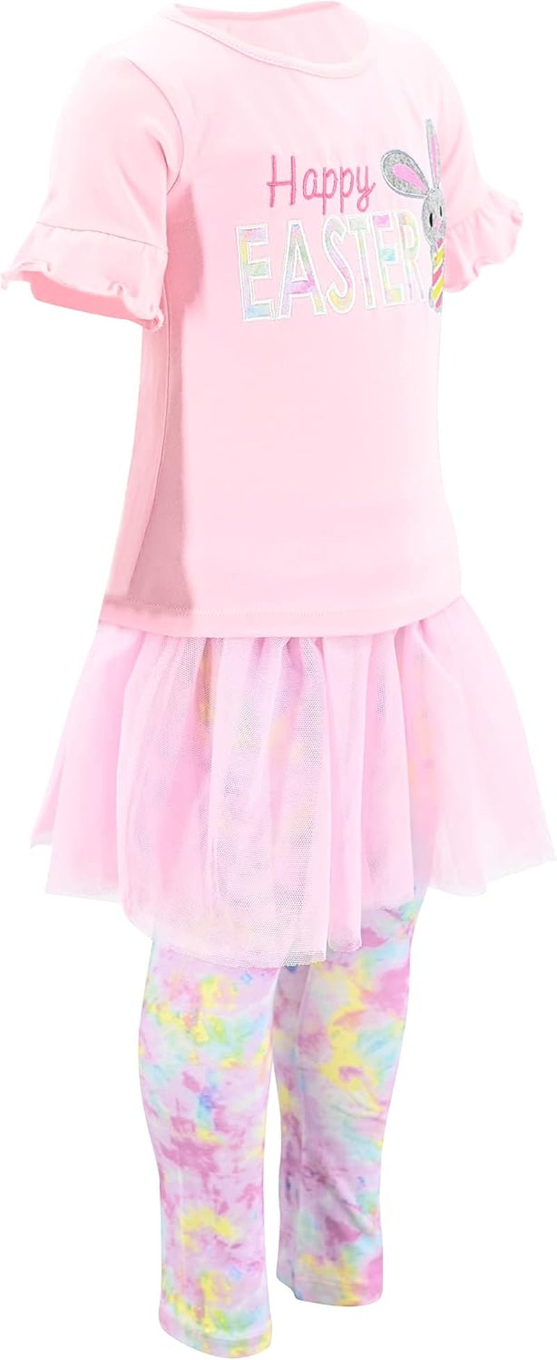 Girls Happy Easter Tutu 2 Piece Legging Set Outfit
