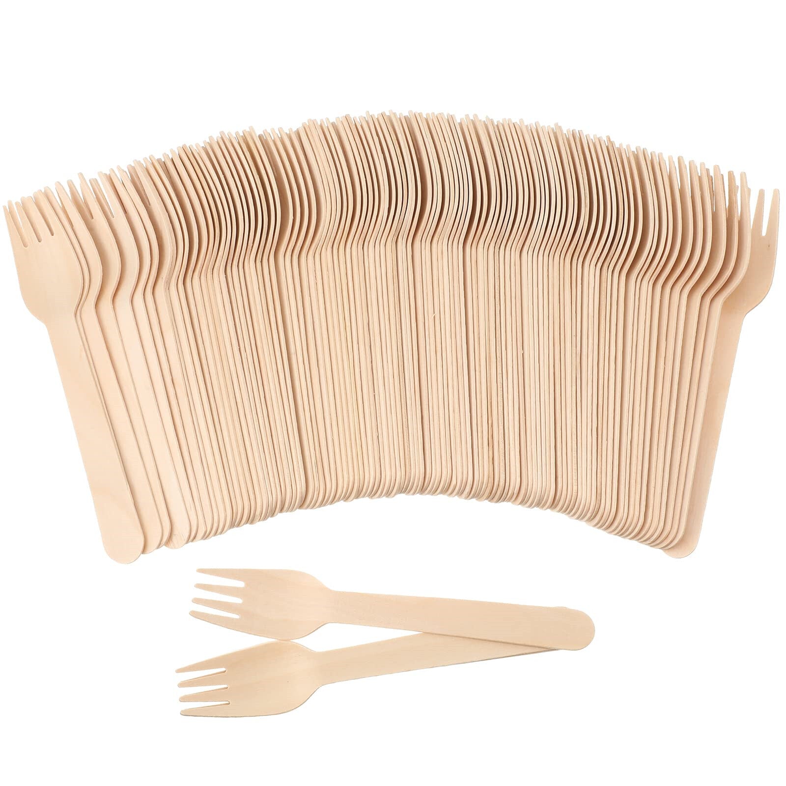 100-2000X Recycle Disposable Wooden Forks Eco Friendly Compostable Wedding Party
