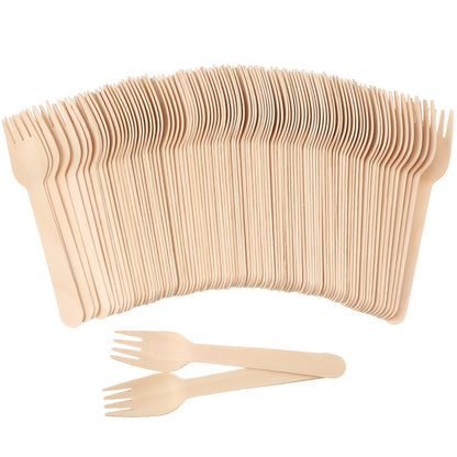 100-2000X Recycle Disposable Wooden Forks Eco Friendly Compostable Wedding Party